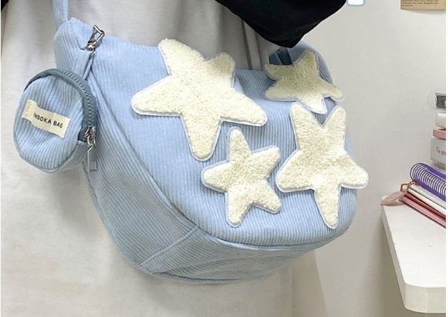With Corduroy Pouch Designs) Applique Coin (Various Star Zipper Purse Crossbody