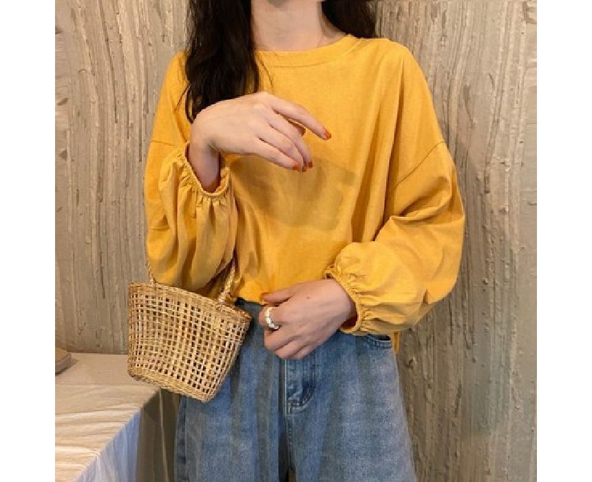 Tee Balloon Neck Round Sleeve Plain