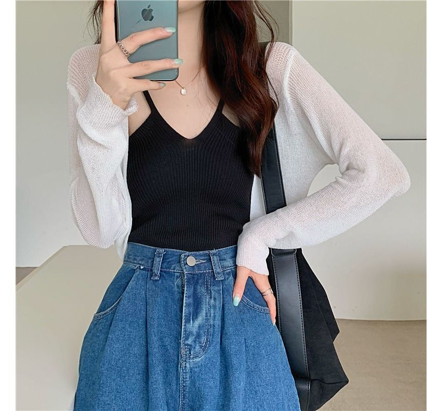Plain Cardigan Bolero