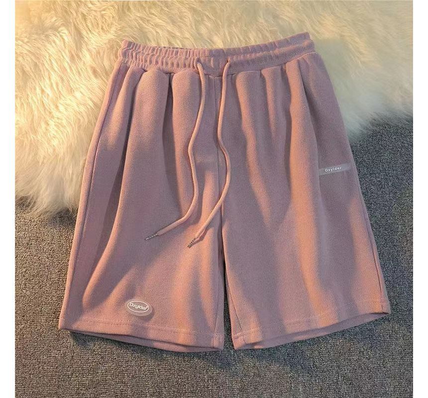 Drawstring Plain Waist Sweat Shorts