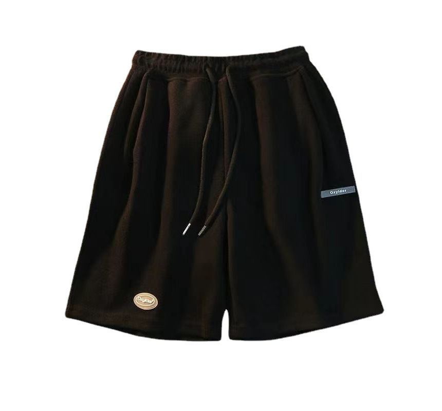 Drawstring Plain Waist Sweat Shorts