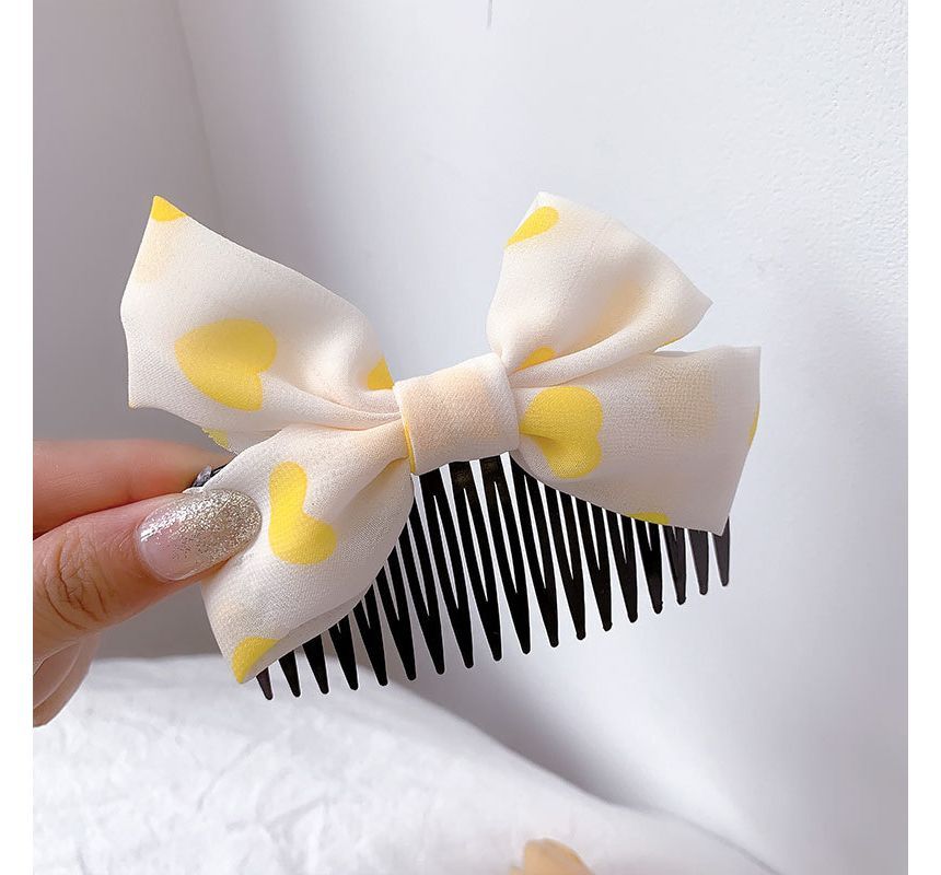 Bow Fabric Hair Comb