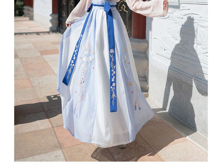 Traditional Chinese Set: Open Front Jacket + Camisole Top + Maxi Skirt