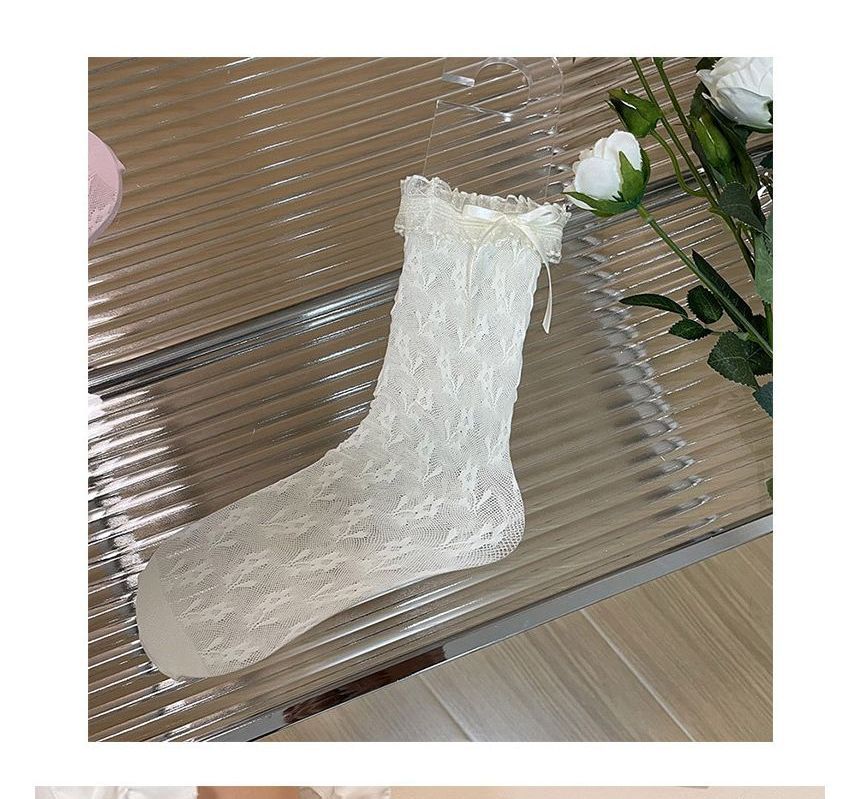 Bow Floral Lace Socks