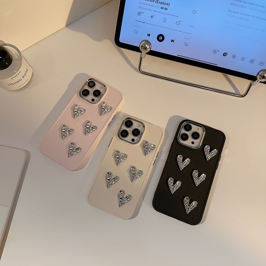 Phone Heart Metallic Case