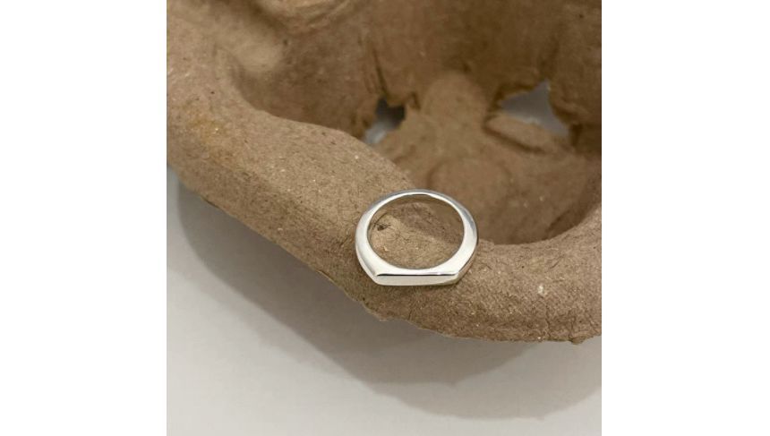 / Ring Alloy Wavy Open Layered Geometric