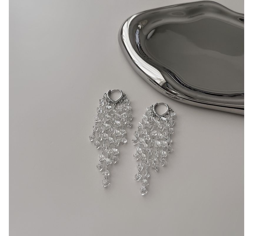 Faux Fringed Crystal Earring Alloy