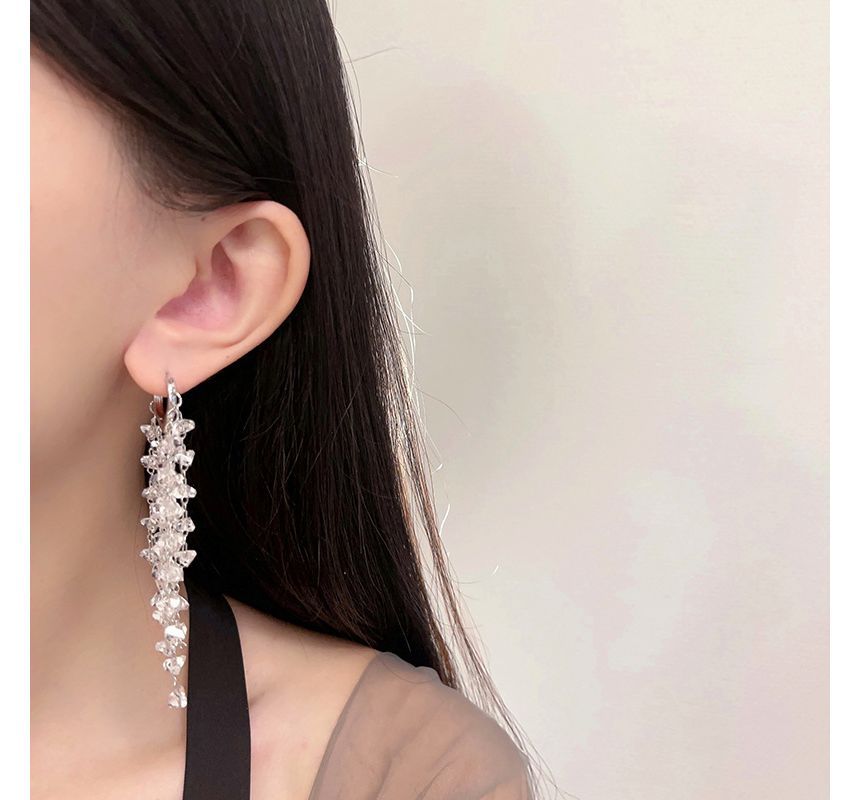 Faux Fringed Crystal Earring Alloy