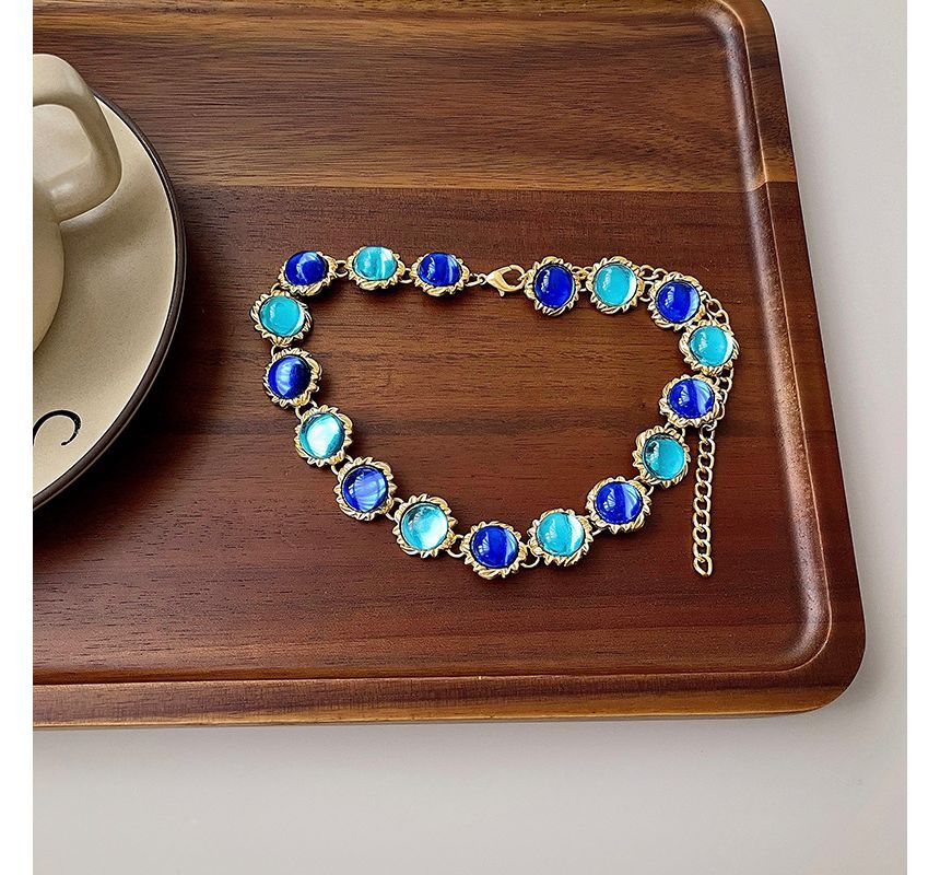 Faux Alloy Gemstone Choker