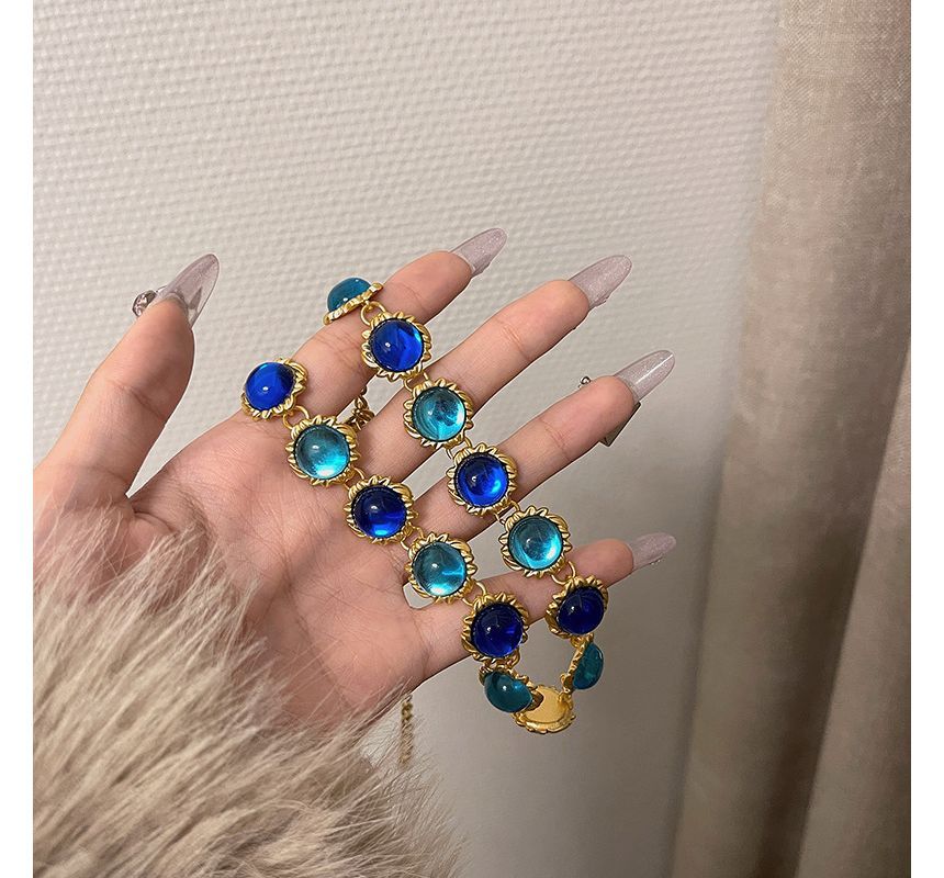 Faux Alloy Gemstone Choker