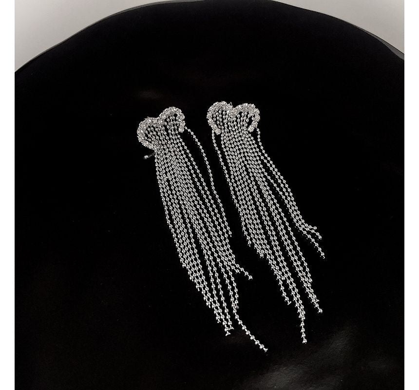 Alloy Earring Heart Fringed