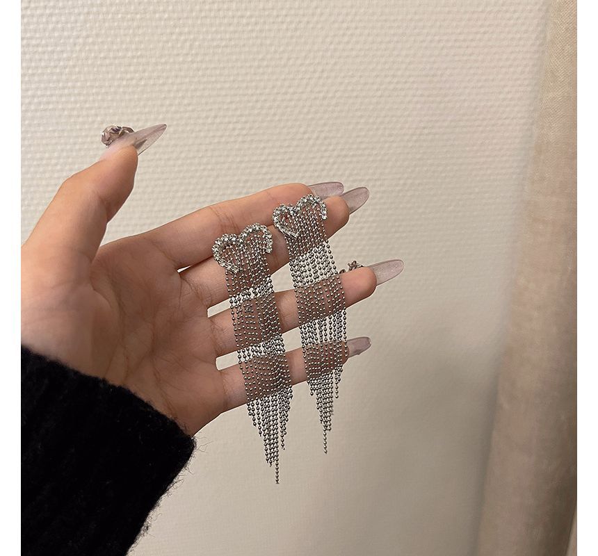 Alloy Earring Heart Fringed