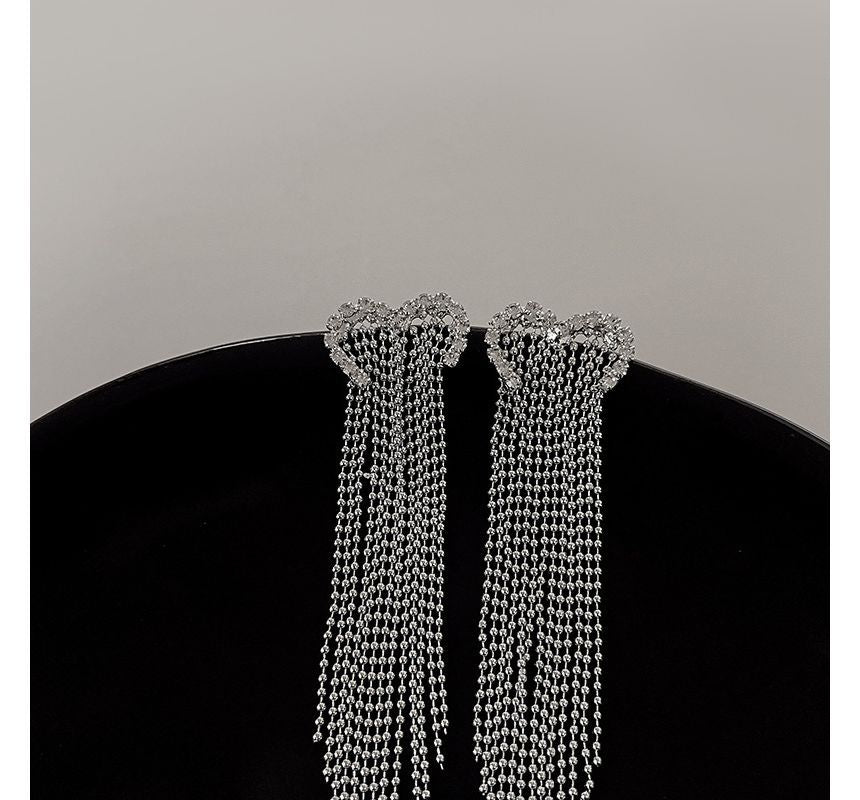 Alloy Earring Heart Fringed