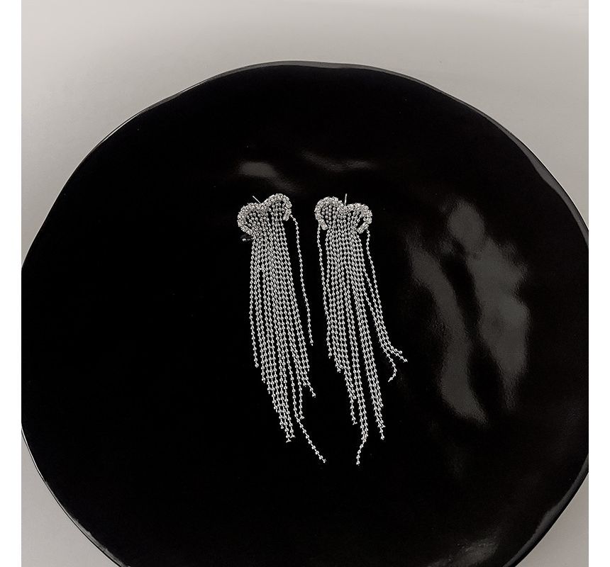 Alloy Earring Heart Fringed