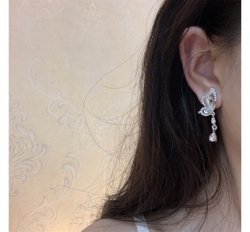 Earring Asymmetrical Alloy Dangle Butterfly