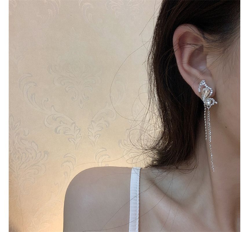 Earring Asymmetrical Alloy Dangle Butterfly
