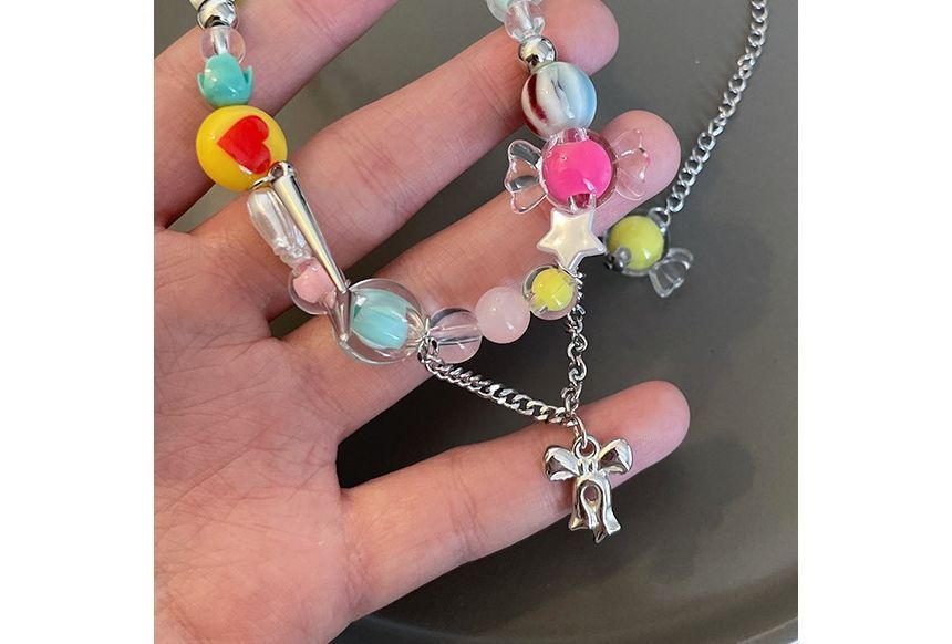 Bow Necklace Beaded
