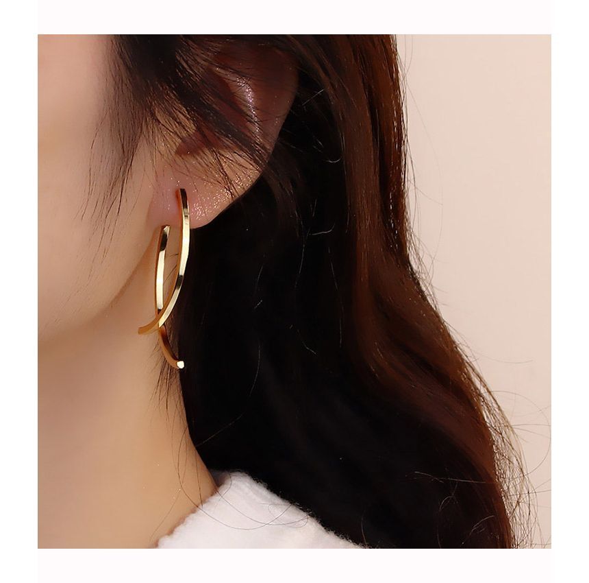 Curve Fringed Alloy Earring