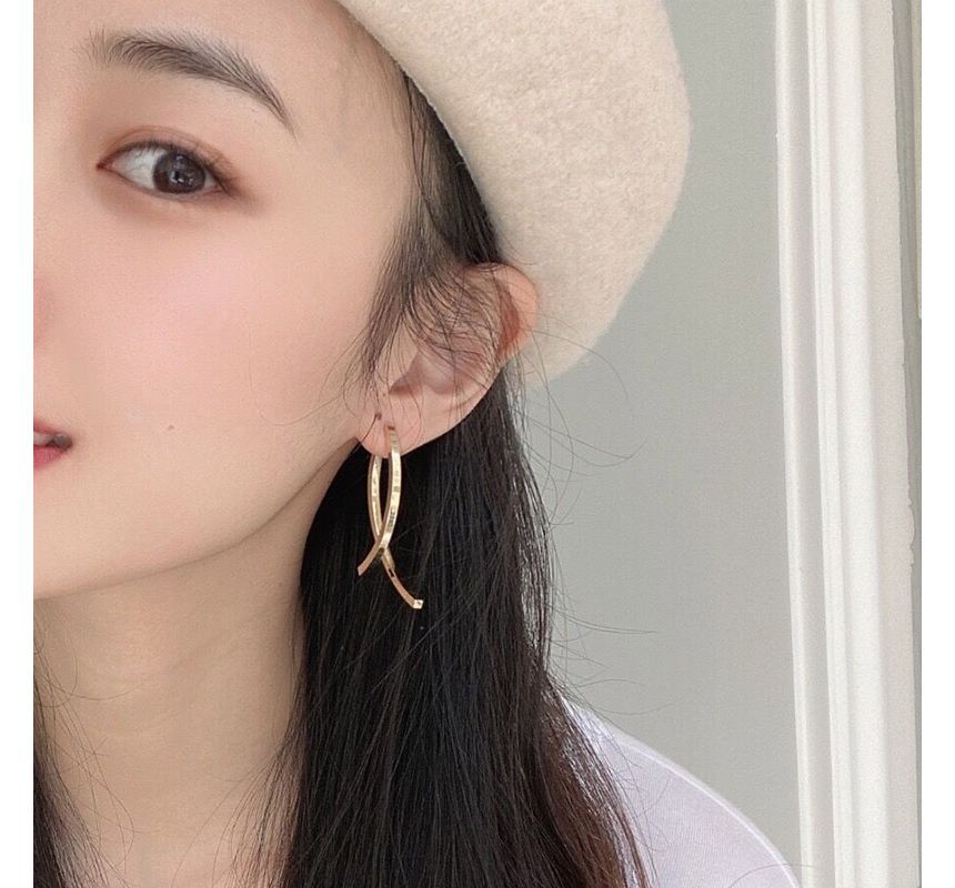 Curve Fringed Alloy Earring