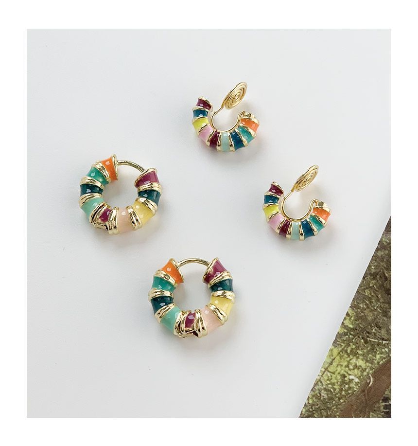 / designs) Glaze (various Alloy Open Earring Hoop