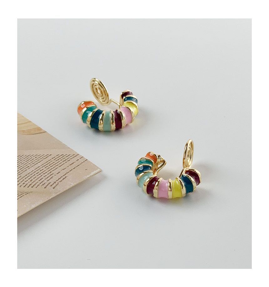/ designs) Glaze (various Alloy Open Earring Hoop