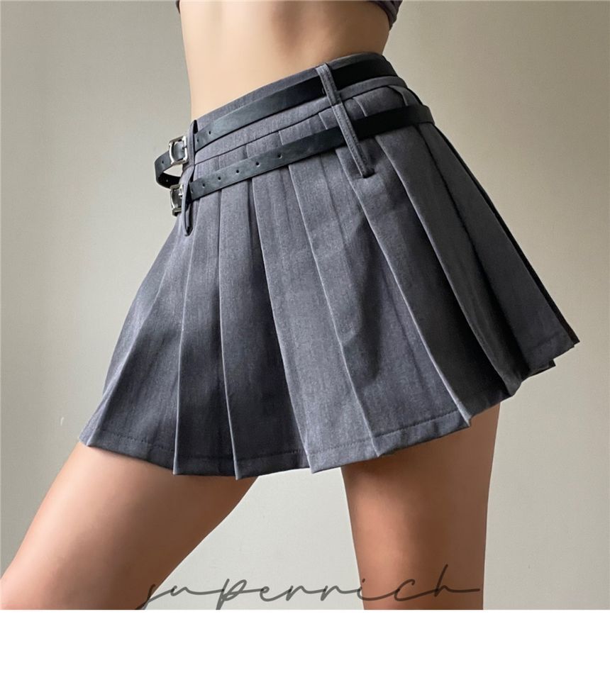 Rise Plain Mini Pleated High Skirt