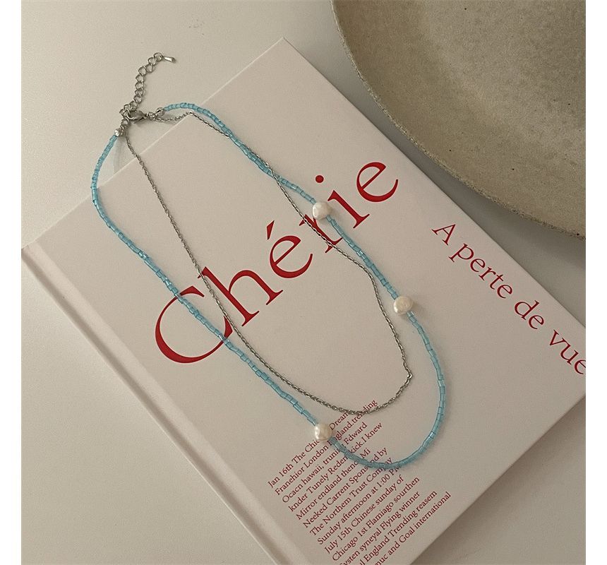 Choker Alloy Faux Layered Pearl