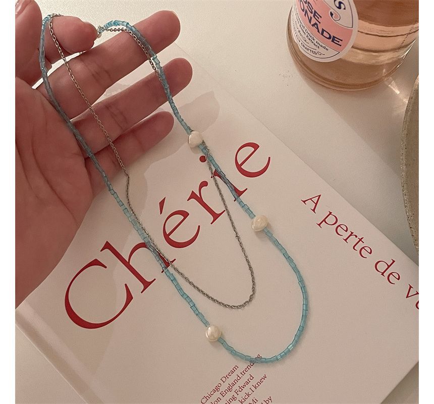 Choker Alloy Faux Layered Pearl