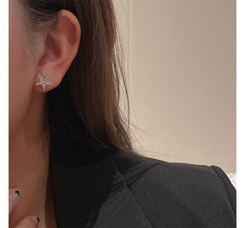 Star Moon Alloy Asymmetrical Earring Fringed