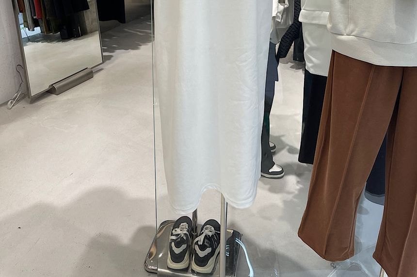 T-Shirt Short-Sleeve Dress Midi Plain Crew Neck