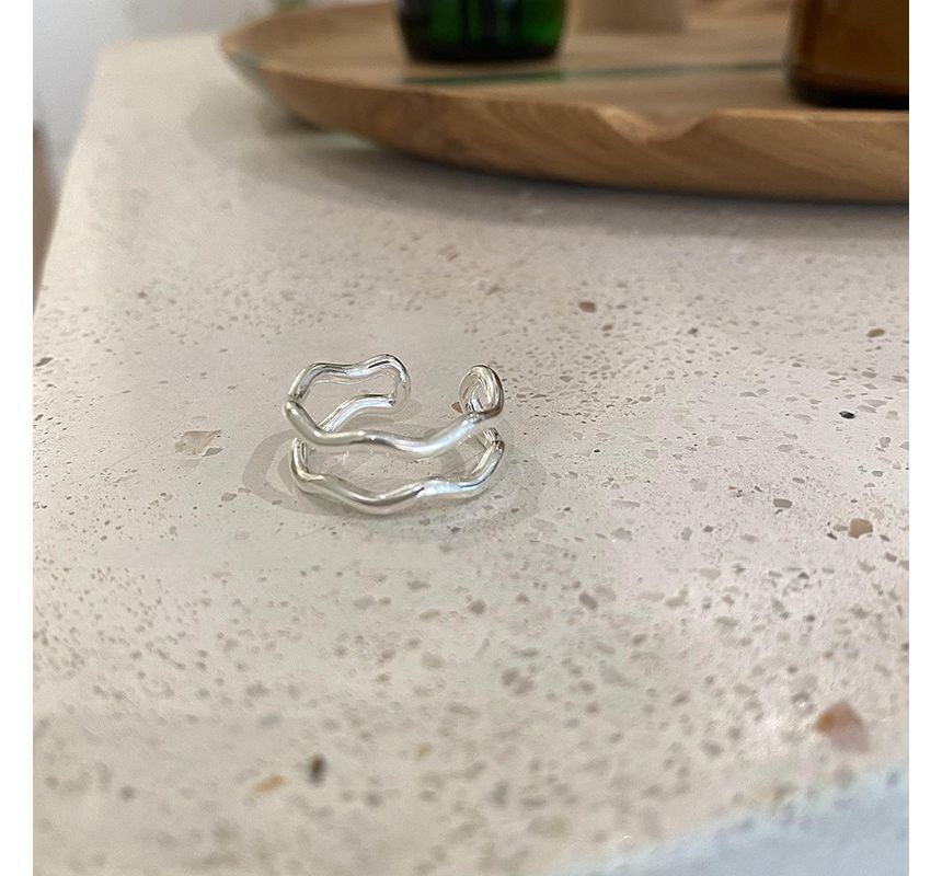 Irregular Alloy Open Ring / Wavy Layered Alloy Open Ring