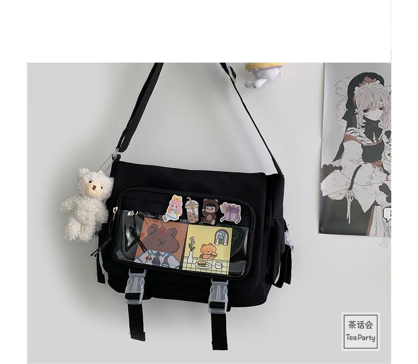 PVC Panel Multi-Pocket Crossbody Bag / Bag Charm / Set