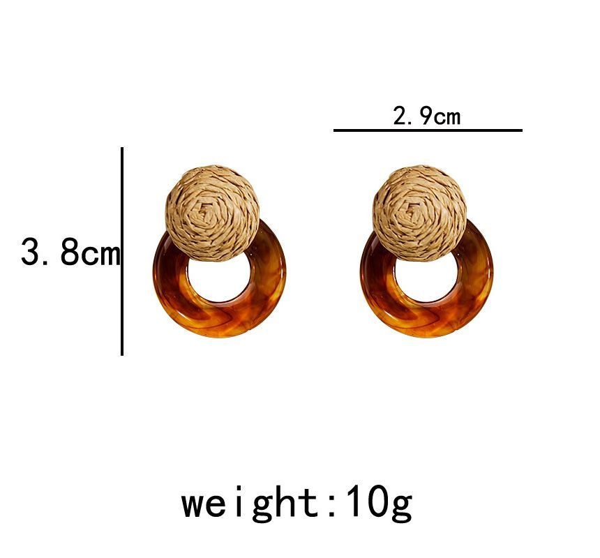 Resin Round Woven Earring