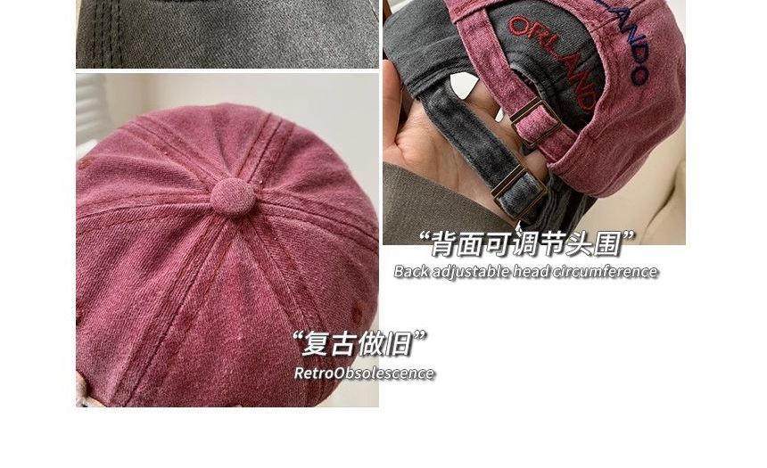 Lettering Distressed Embroidered Baseball Cap