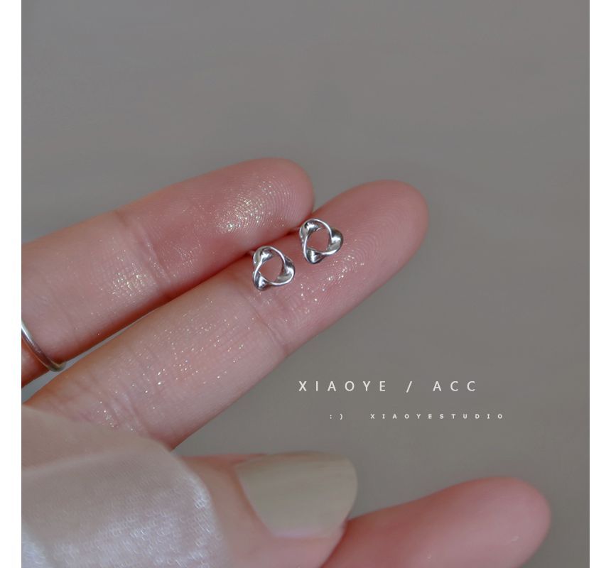 Twisted Silver Sterling Earring Triangle