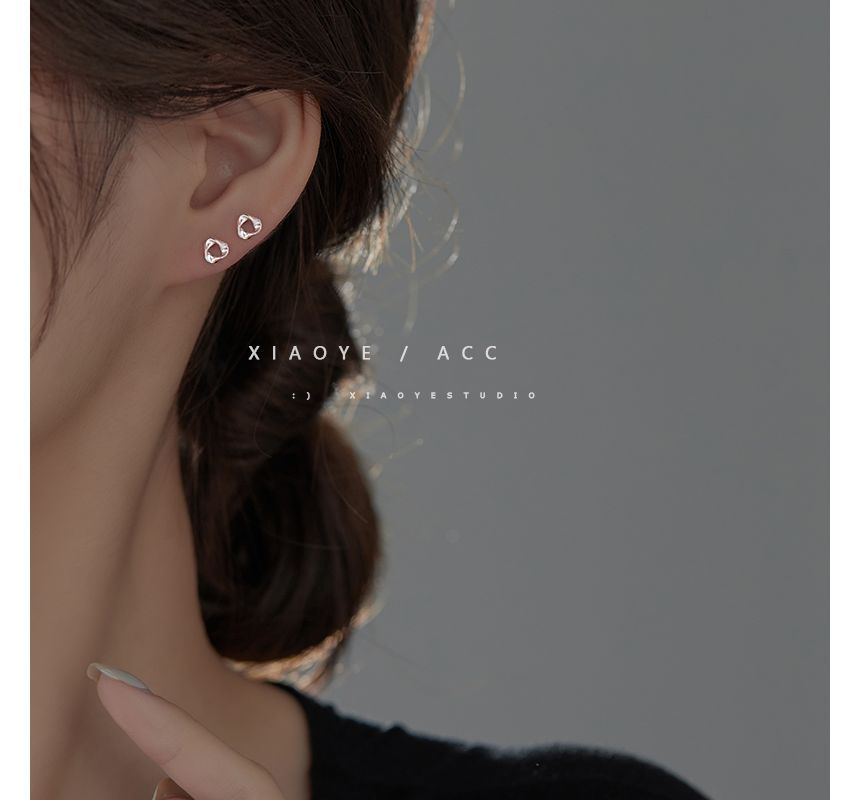 Twisted Silver Sterling Earring Triangle