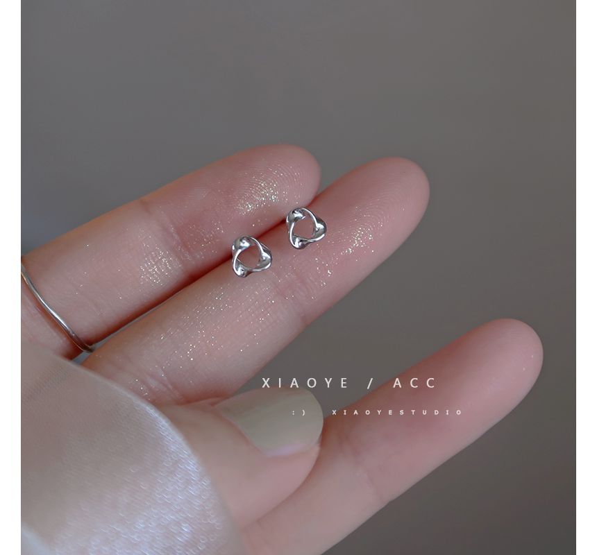 Twisted Silver Sterling Earring Triangle