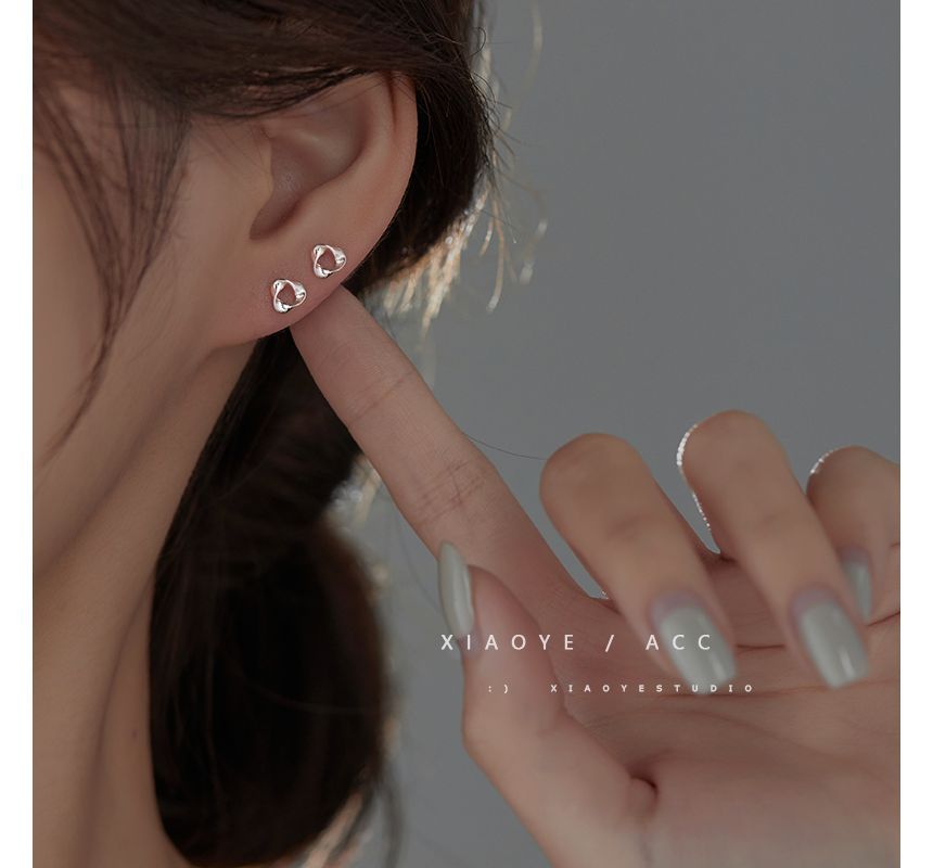 Twisted Silver Sterling Earring Triangle