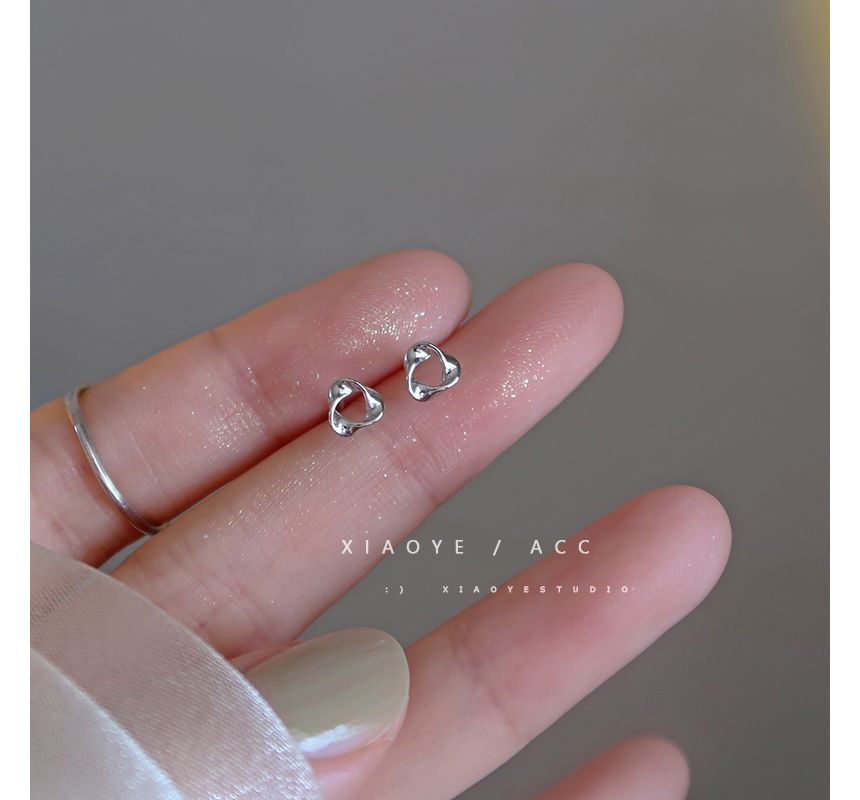 Twisted Silver Sterling Earring Triangle