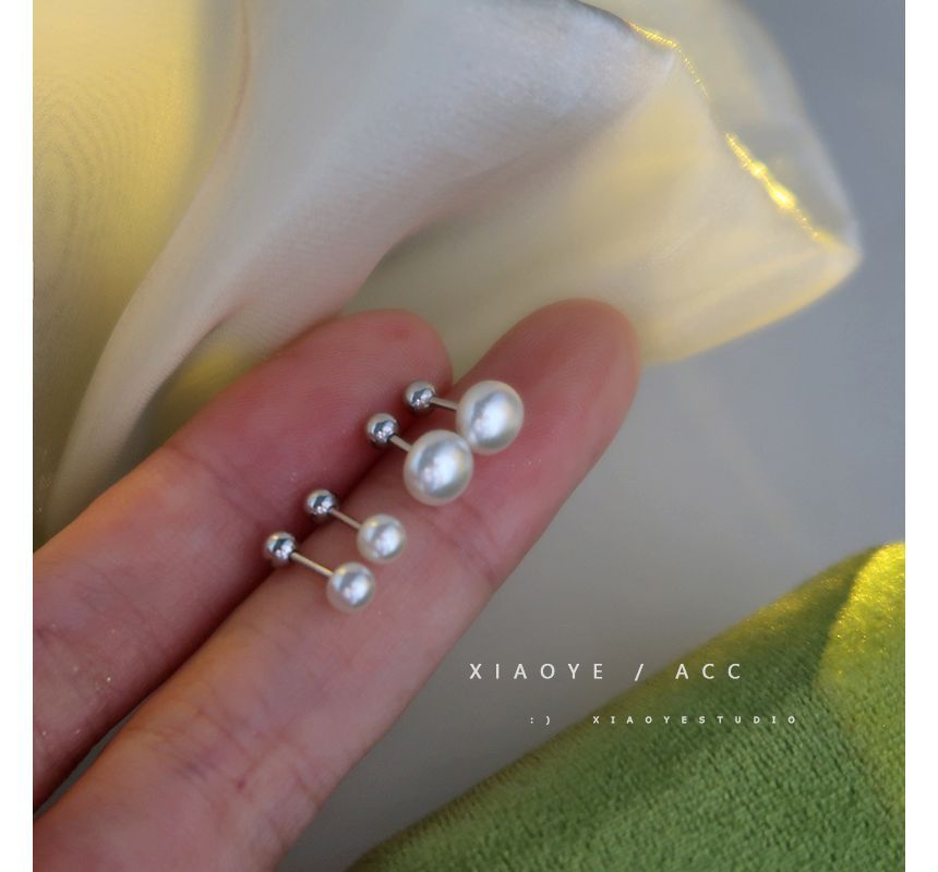 Pearl Freshwater Through Silver Earring Sterling