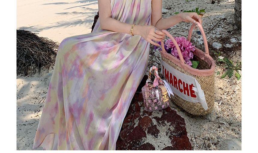 Halter Tie Dye Midi Smock Dress