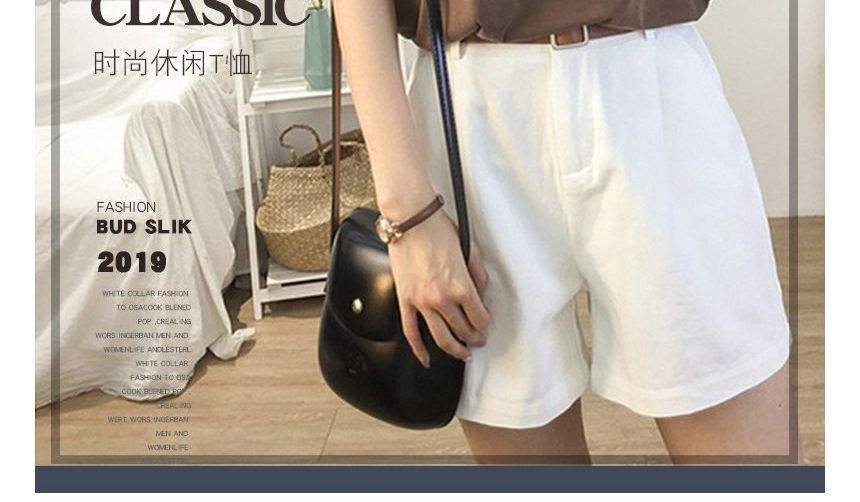 T-Shirt Plain V-Neck Short-Sleeve