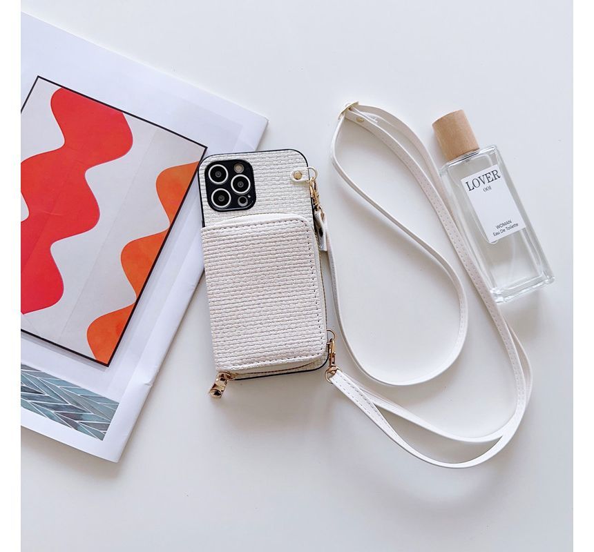 Fabric Plaid Phone Card Case Holder