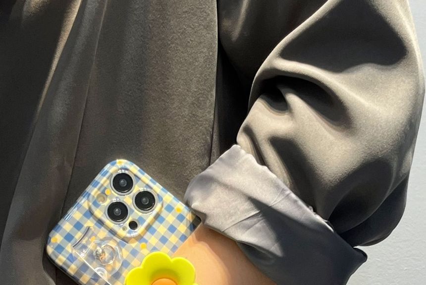 Phone Case Flower Plaid Wristband