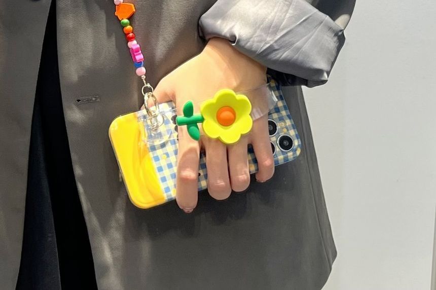 Phone Case Flower Plaid Wristband