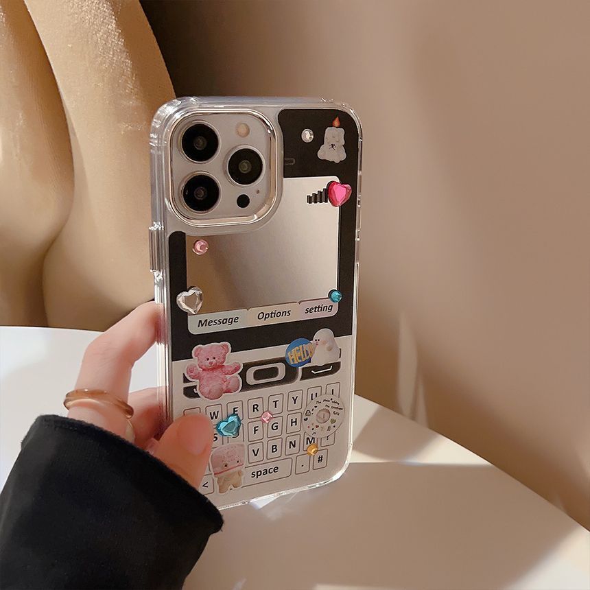 Mirrored Phone Print Vintage Case Cellphone