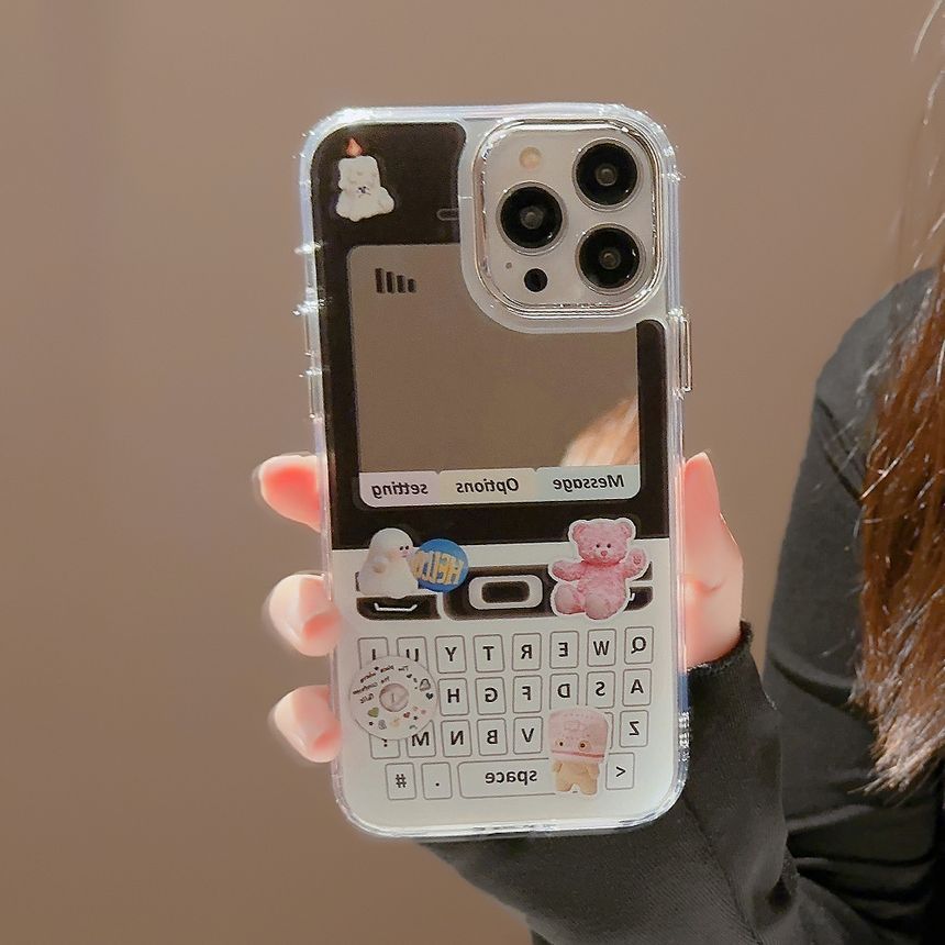 Mirrored Phone Print Vintage Case Cellphone