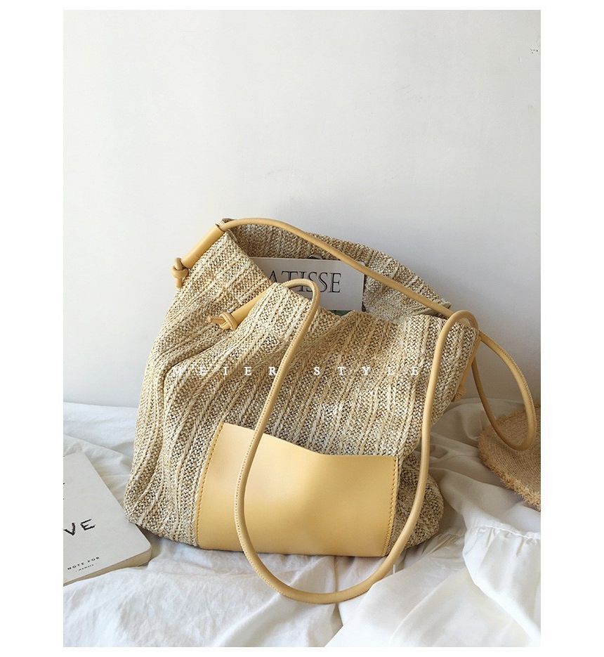 Bag Straw Tote Applique