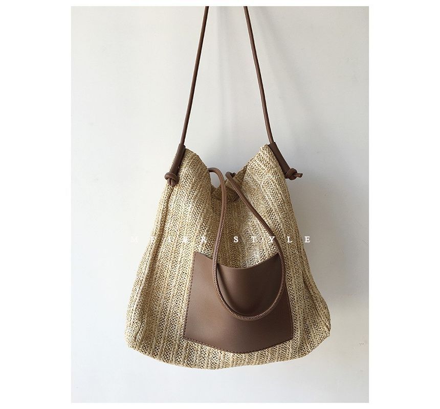 Bag Straw Tote Applique