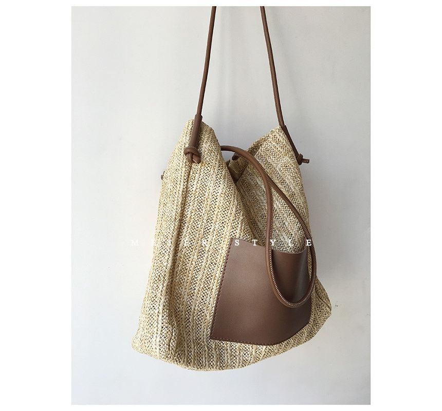 Bag Straw Tote Applique